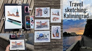 Urban Sketching On Location Travel Sketching In Kaliningrad Plein Air Watercolor Sketches