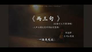 两三句-宋佳野版（趁着灯火不算清晰 月明星稀谈两三句）