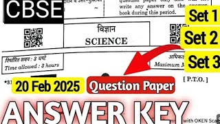 Science Question Paper Answer Key Cbse Board Exam 2025 Class 10th