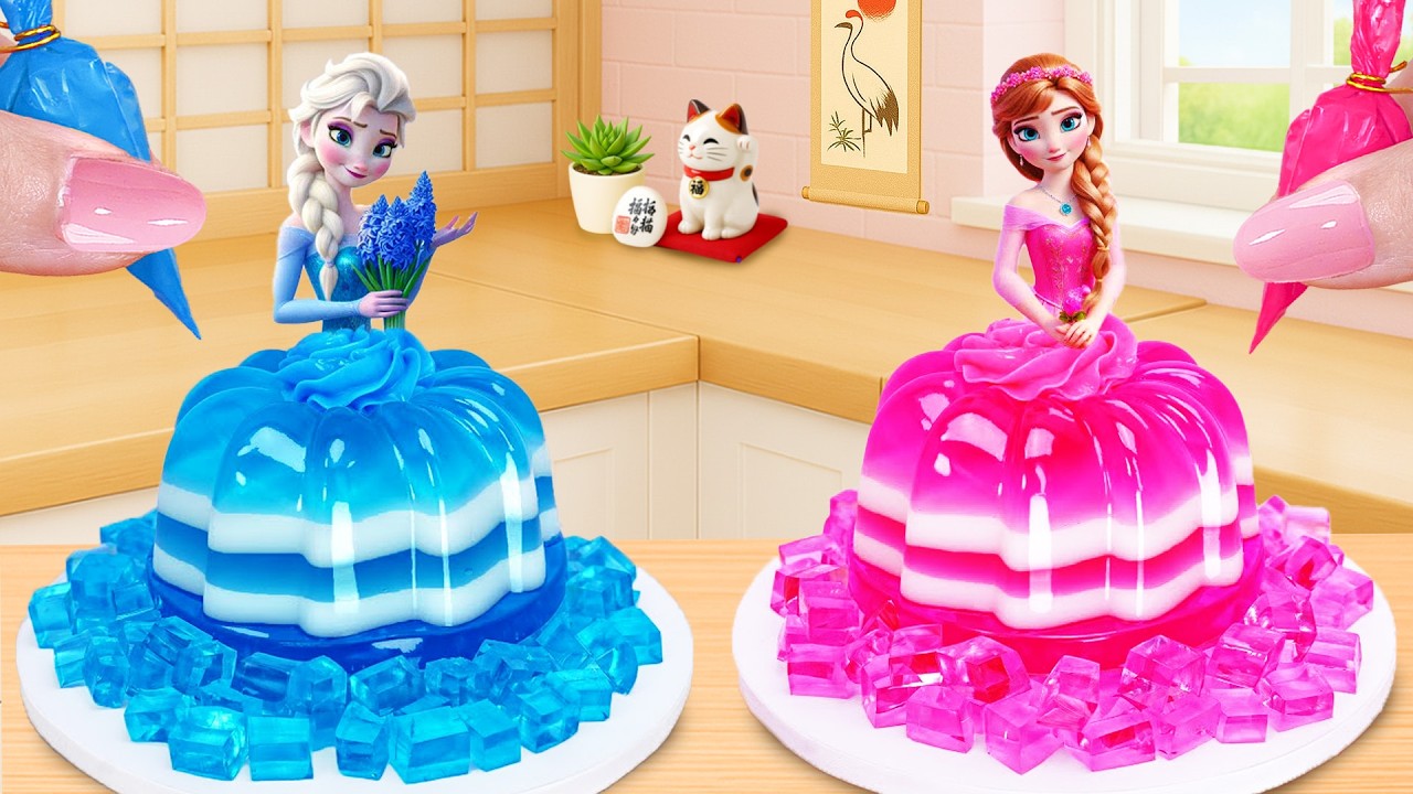 Mini Jelly Princess Cake ❄️ 素敵なミニチュアゼリープリンセスケーキのデコレーション 💖 Tiny Joy Japan