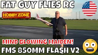 VERY SCARY Maiden Flight With The FMS 850mm Flash V2 Rc Plane!