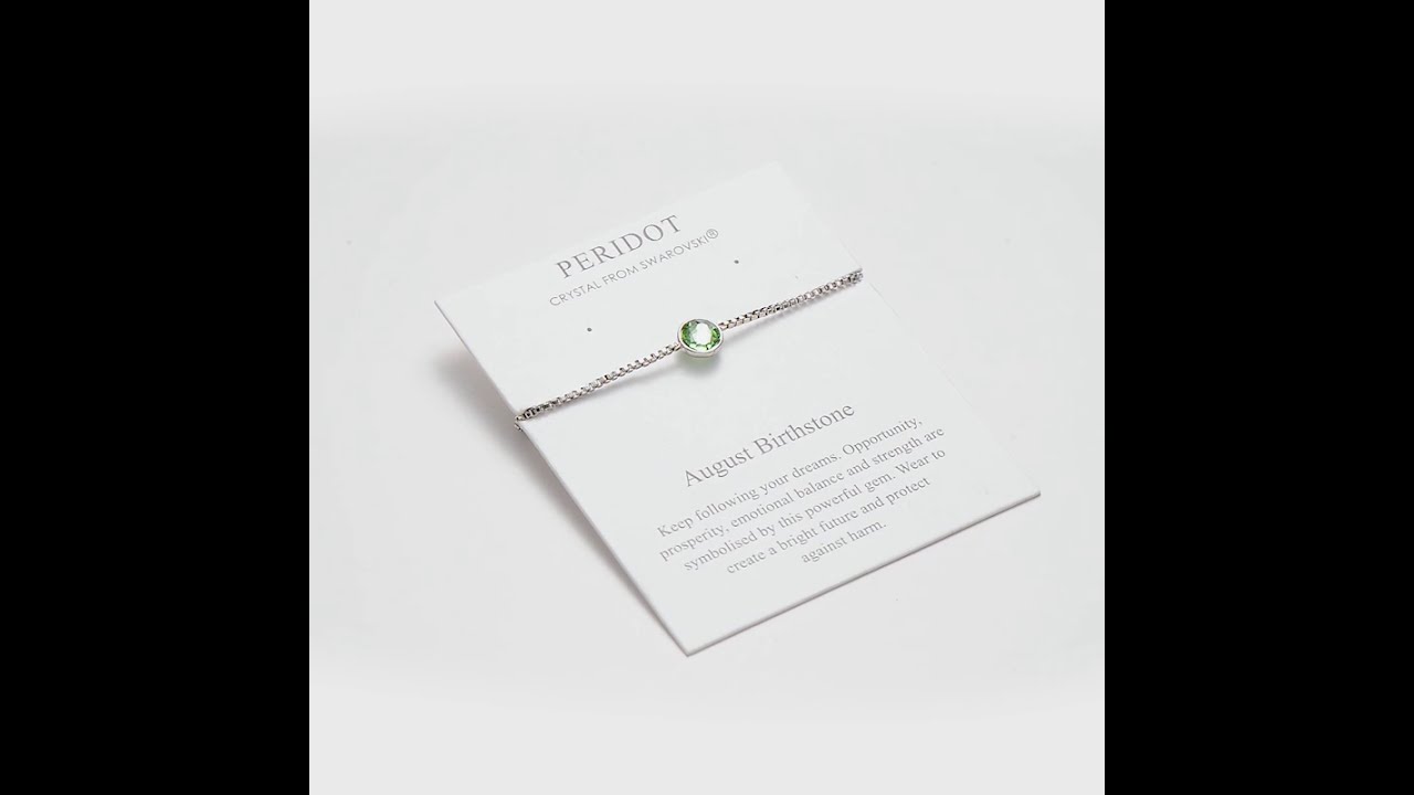 August (Peridot) Birthstone Bracelet Created with Zircondia® Crystals by Philip Jones Jewellery