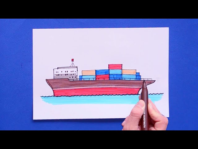 Cargo ship drawing