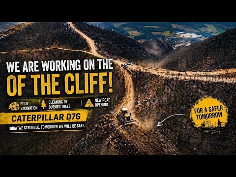 No Road? We Make One! Caterpillar D7G Working on the Edge (Part 1) #bulldozer #caterpillar #d7g 