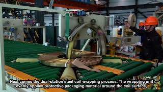 Steel Coil Packaging Line with Upender and Stacking System
