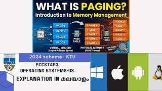Paging, Page tables-Module 3 | KTU 2024 Scheme | S4 CS | PCCST403 | OS