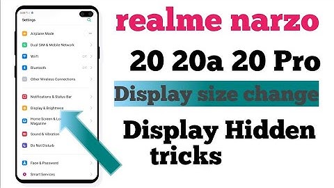 realme narzo 20 20a 20 pro How to change Display size