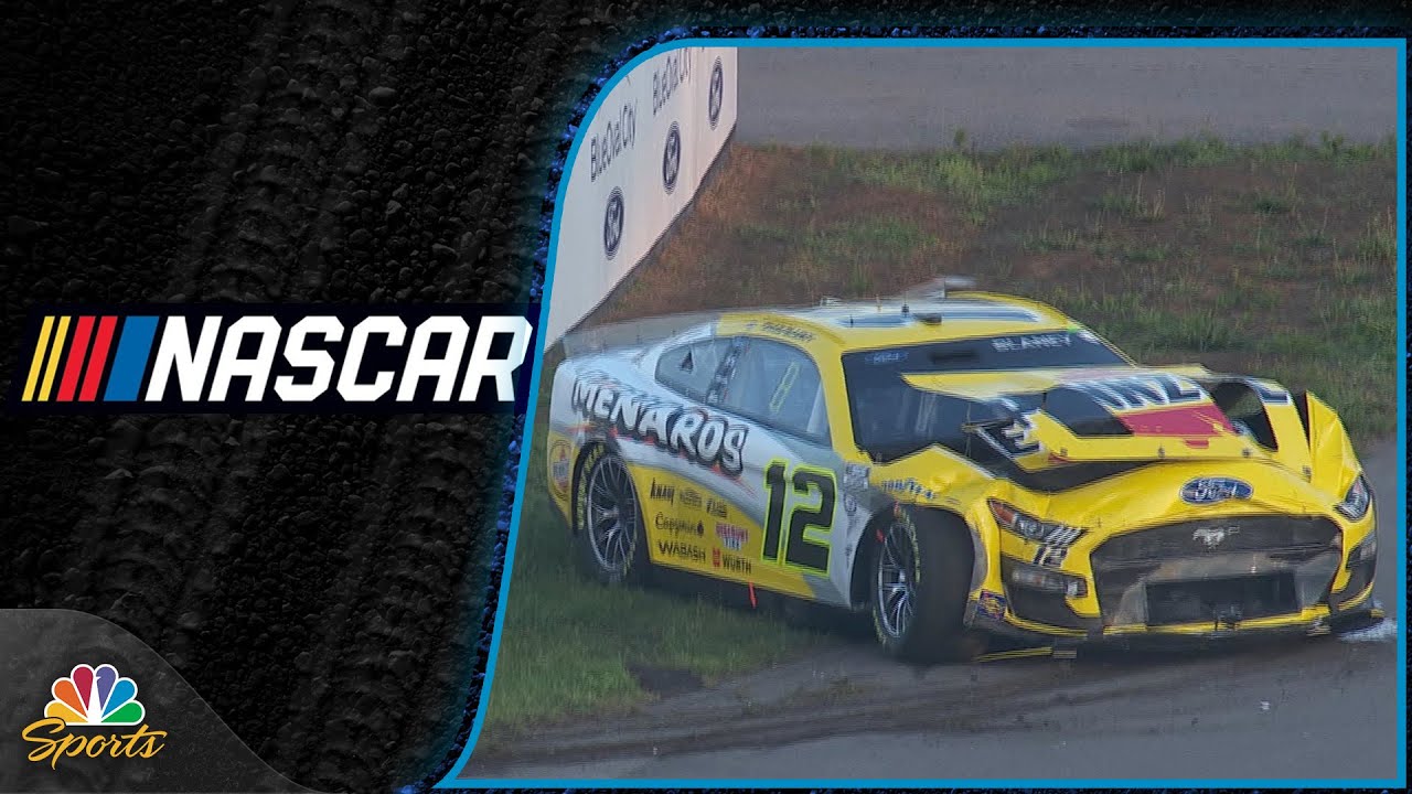 Ryan Blaney suffers hard front-end impact at Nashville Superspeedway | Motorsports on NBC