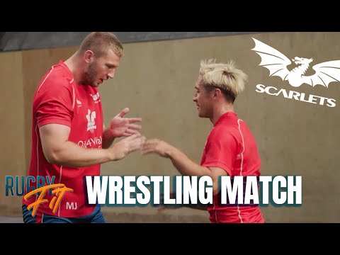 Strongman vs small man: wrestling training with scarlets!