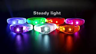 Switch On And Music Activated LED Light Flashing Bracelet Wristband For Event Party