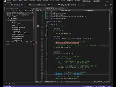 【C#】SQLiteのテーブルデータの値をC#のグラフに表示させる