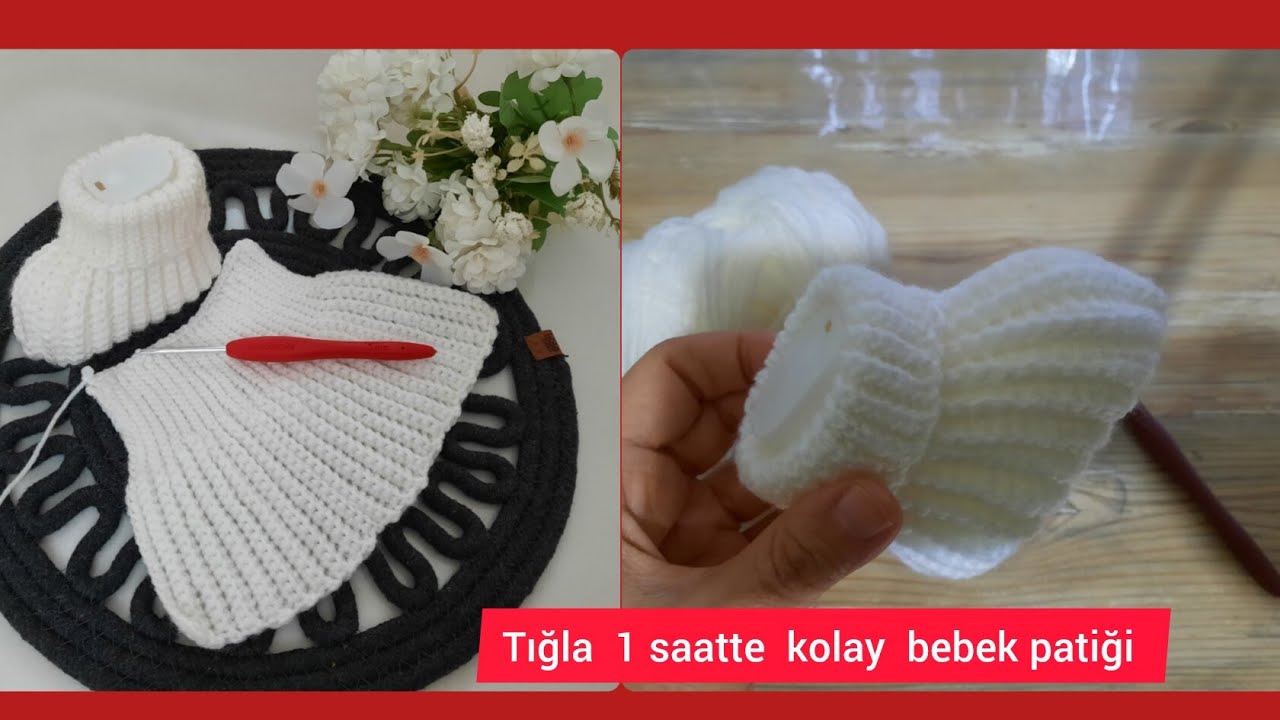  Yeni Tığla Patik modelleri  how tocrochrtknit baby shoes pattern for beginger crochey shoes