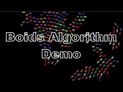 Boids Algorithm Demo in Processing (School of Fish)