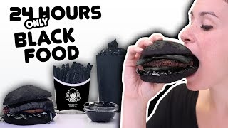 Eating Only BLACK Colored Food for 24 HOURS  Who did it better?