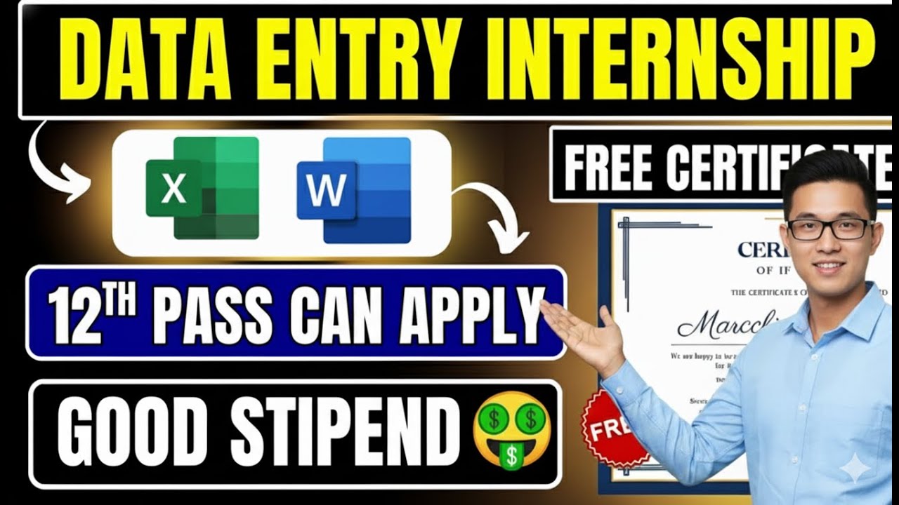 🔴Data Entry Internship 2025, Paid Internship 2025, Internship for ...