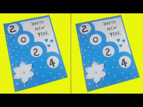 Happy New Year card 2024 / New year greeting card handmade / DIY Greeting Card 2024