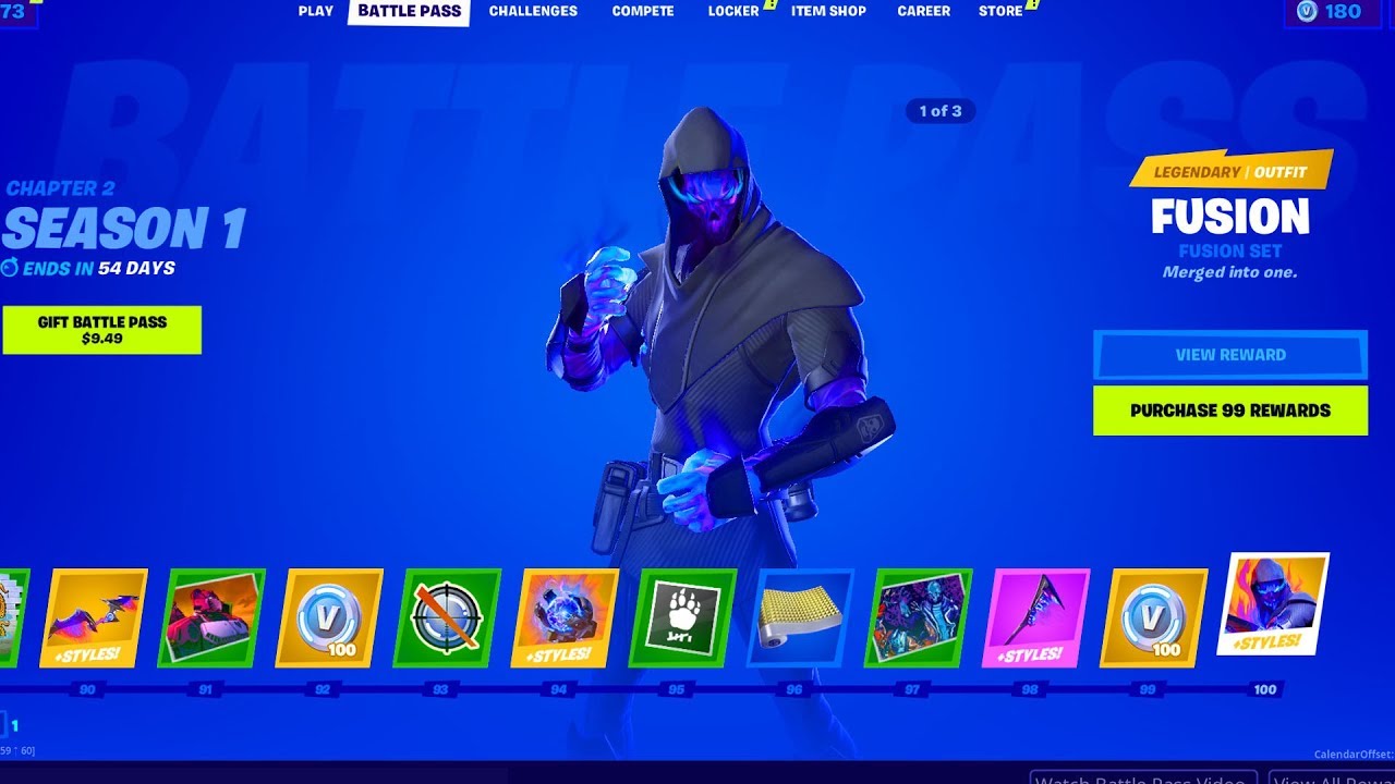 SEASON 11 BATTLE PASS 100 TIER SKIN FUSION !!