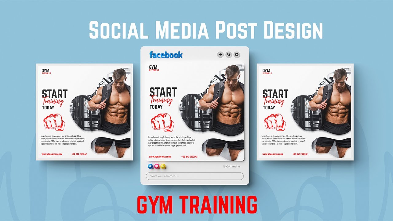 Gym Training Post Design 2023 II Social Media Post Design II Photoshop ...