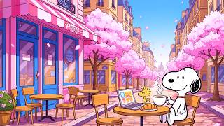 Quiet Spring Morning in Paris 🌸 Snoopy at a Cozy Street Café in Soft Sunlight| Lofi for Study, Focus screenshot 3
