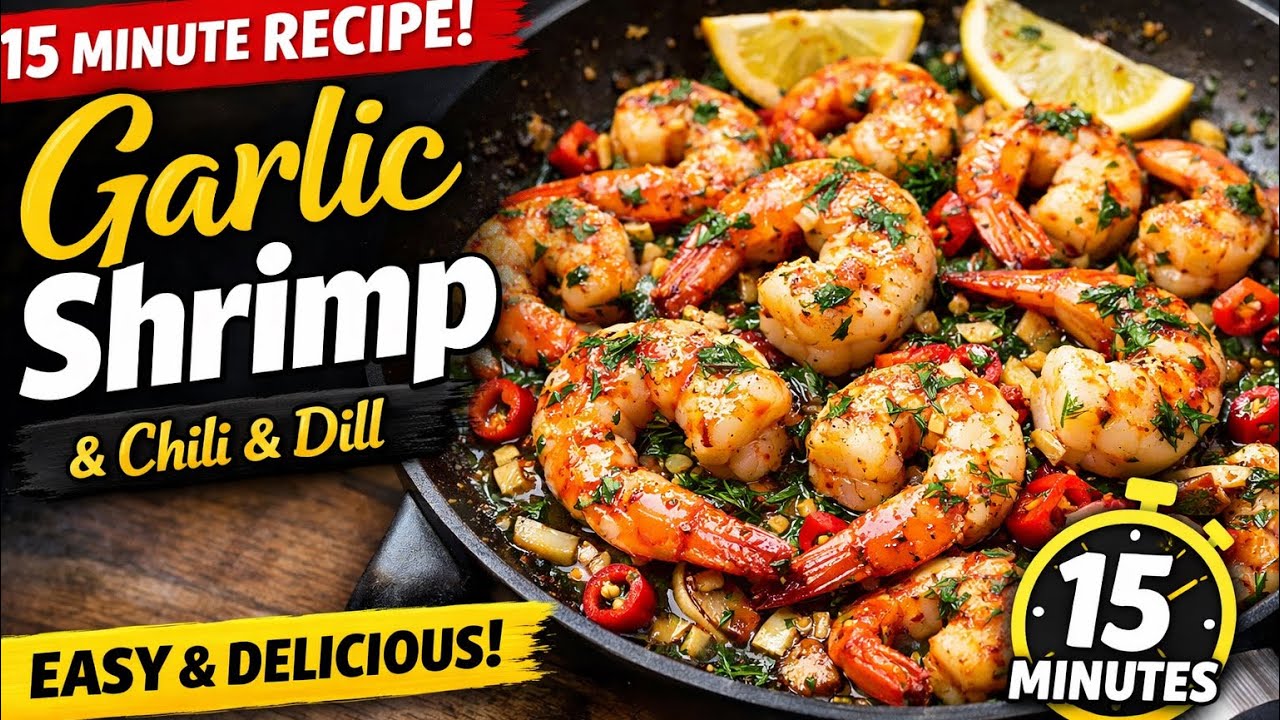 One-Pan Garlic Shrimp with Chili & Dill | Quick, Tasty & Beautiful Dinner 