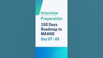 150 Days Roadmap to MAANG (Day 57-63) #interview #interviewprep