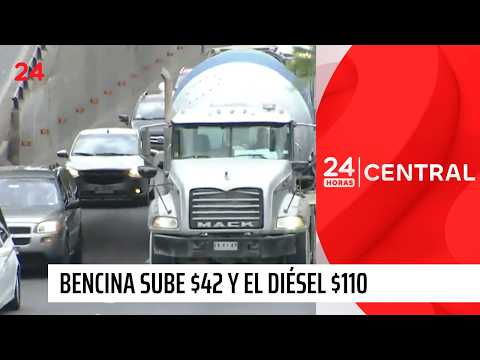 Novedosa alza en combustibles: Bencina subirá hasta $42 y el diésel hasta $110 | 24 Horas TVN Chile