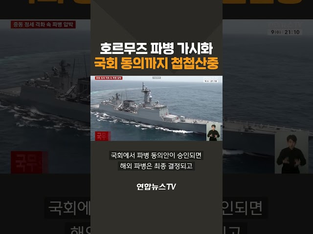 호르무즈 파병 가시화…국회 동의까지 첩첩산중 / 연합뉴스TV(YonhapnewsTV)