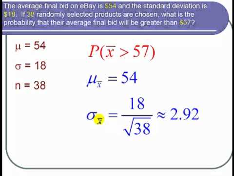 Using the Central Limit Theorem with the TI 84 - YouTube