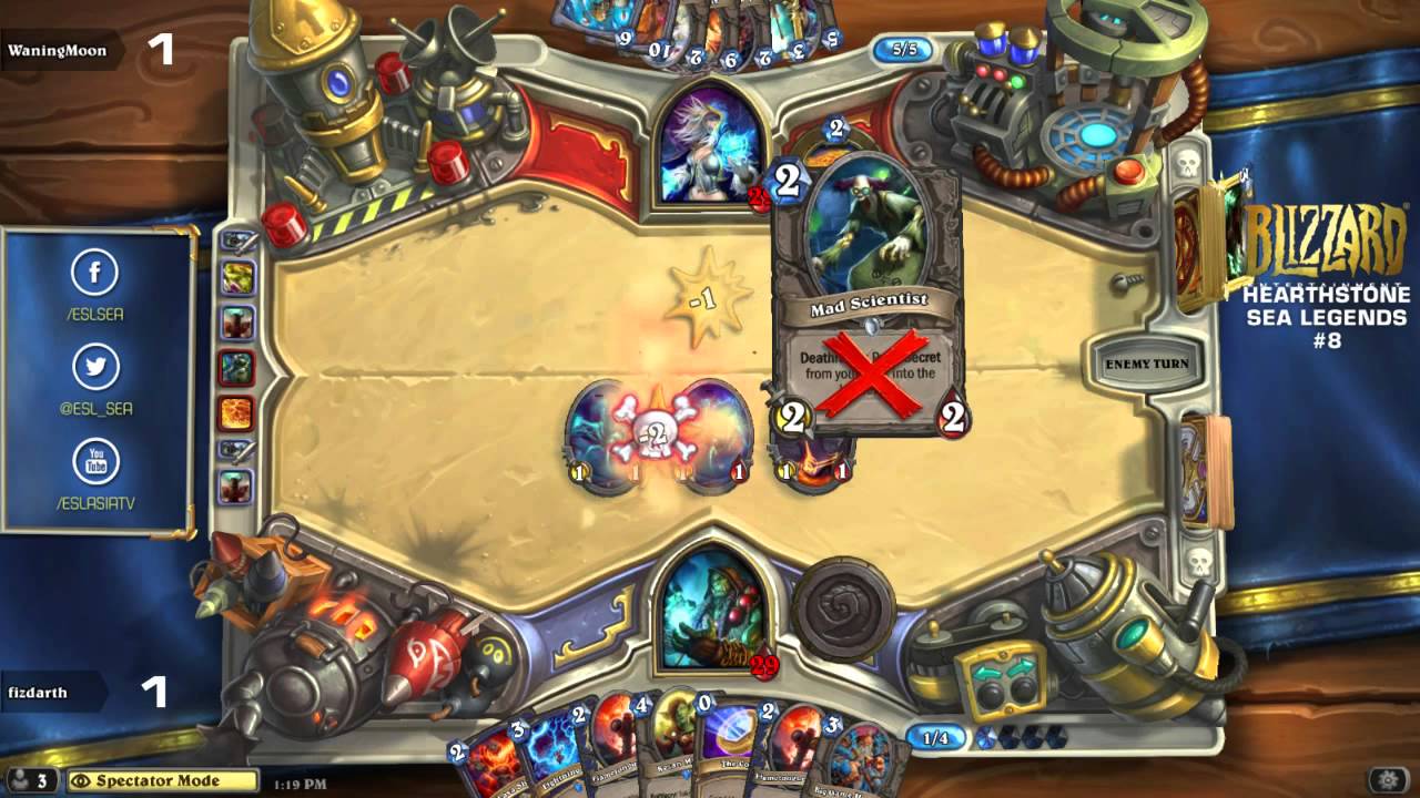 Hearthstone - WaningMoon vs Fizdarth - SEA Legends - Season 8 - Quarterfinals