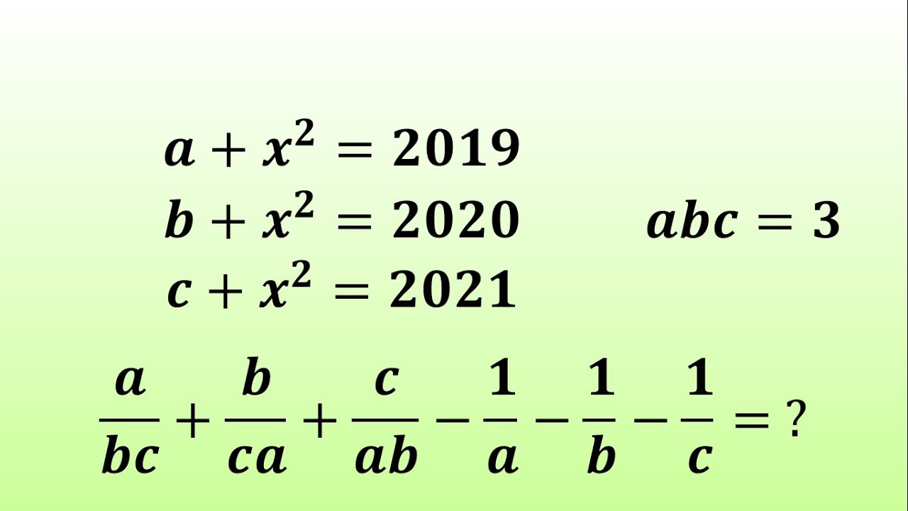 Maths Amazing Problems An Amazing Algebra Problem | Can You Solve This? - YouTube