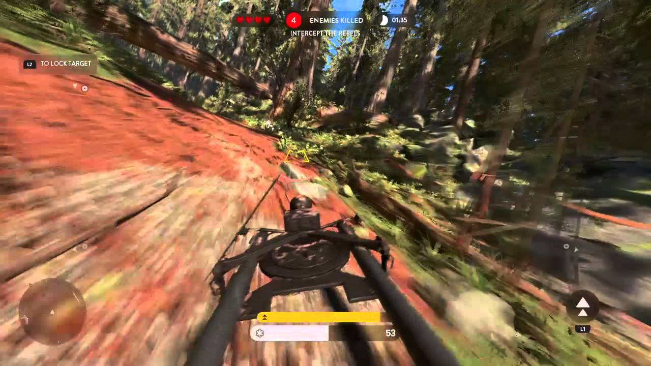 STAR WARS™ Battlefront™ 74-Z Speeder Bike chase in Ewok Forest, Endor