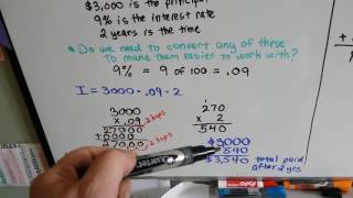 Intro Algebra Word Problems #6a - Interest word problems