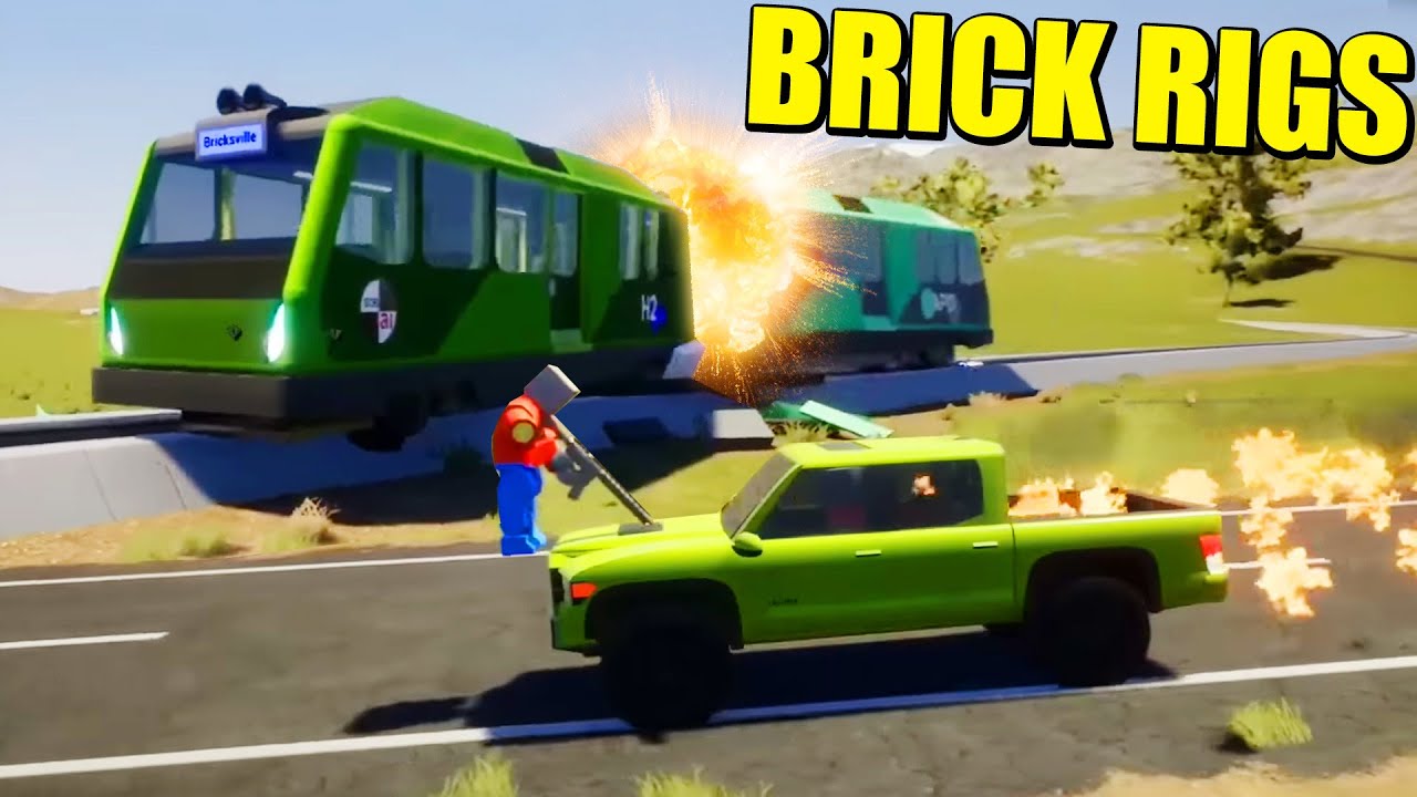 BRICK RIGS - CHOCANDO TRENES Y TANQUES NUCLEARES - BRICK RIGS con ROSGAMER | Gameplay Español