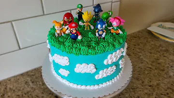 Cumpleanos Torta De Sonic Con Crema Cuadrada Cumpleanos Torta De Sonic Con Crema Cuadrada