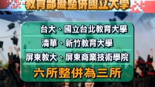 20121119 公視晚間新聞 少子化危機下 6所國立大學擬整併