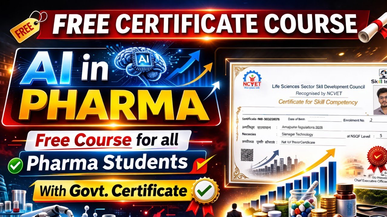 (FREE) Certificate Course in AI in PHARMA | Free Pharmacy Certificate ...
