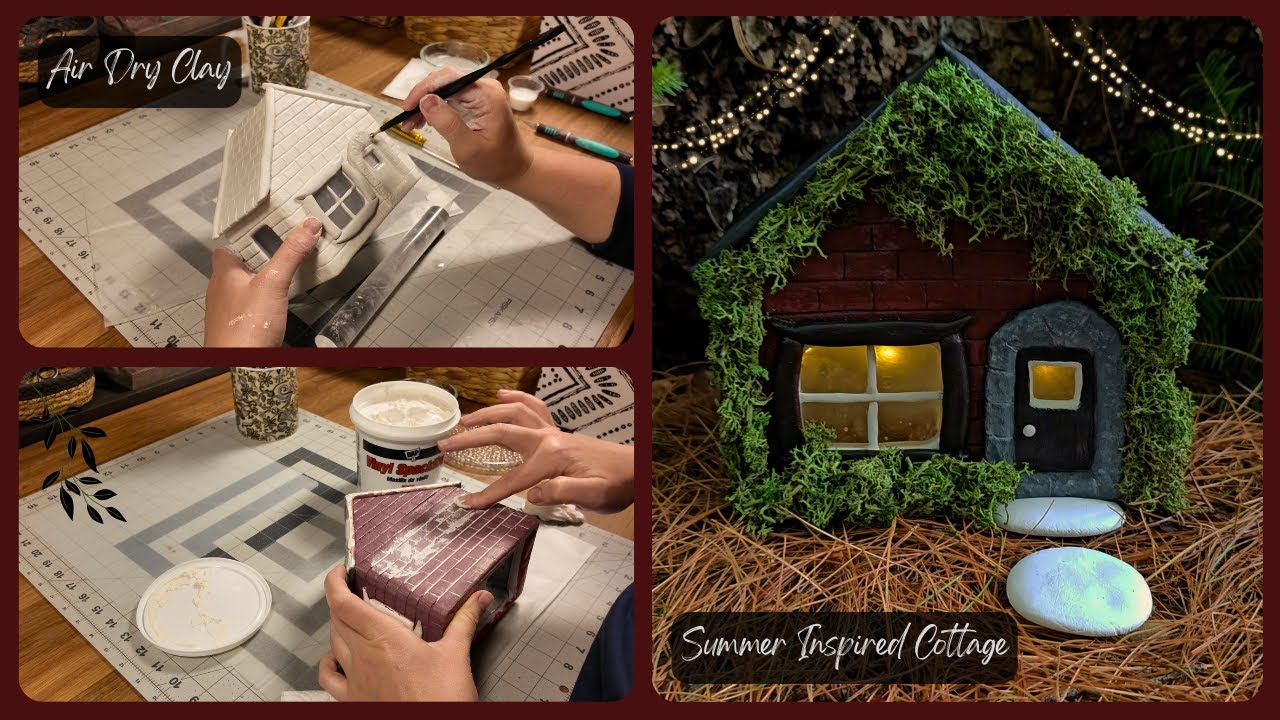 DIY Clay Fairy House Cottage - Air Dry Clay Tutorial - Miniature Clay House - How to make Clay House