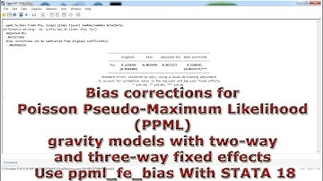 Bias corrections PPML gravity models two & three way fixed effects Use ppml fe bias With STATA 18