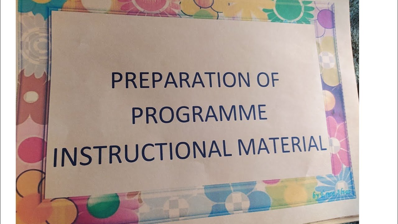programme instructions materials of B. ed notes - YouTube