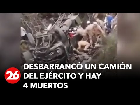 ARGENTINA | Desbarrancó un camión del Ejército y hay 4 muertos y varios heridos