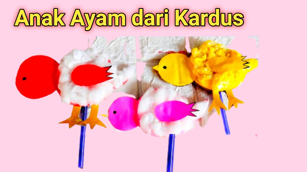 Cara Membuat  Boneka  Anak  Ayam  dari  Kardus  Bekas  Tugas 