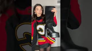 she’s a hockey girl! #shorts #nhl #calgaryflames #nhlflames