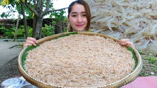 Yummy Tiny Shrimp Cooking Duck Egg Recipe - Tiny Shrimp Stir Fried Duck Egg - Cooking With Sros