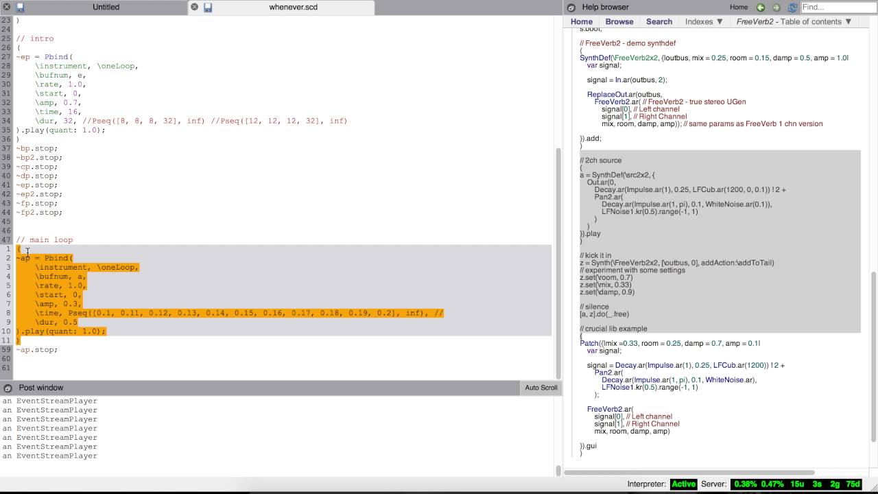 Playing around with buffers in Supercollider