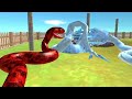 Two snakes of the same species,Titanoboa and Pyro,fighting two Icefall // ARBS Game !!