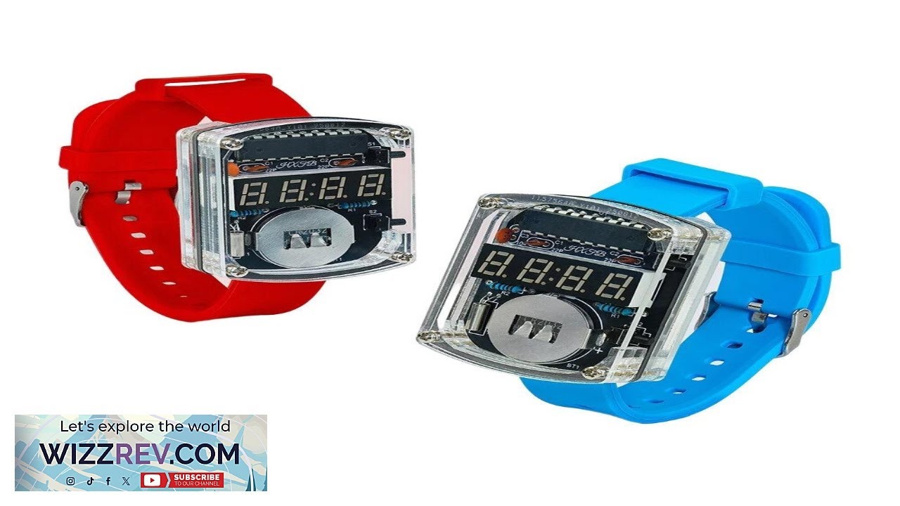 HU090 DIY LED Digital Watch Kit 0.28 Inch Red Display Silicone Strap