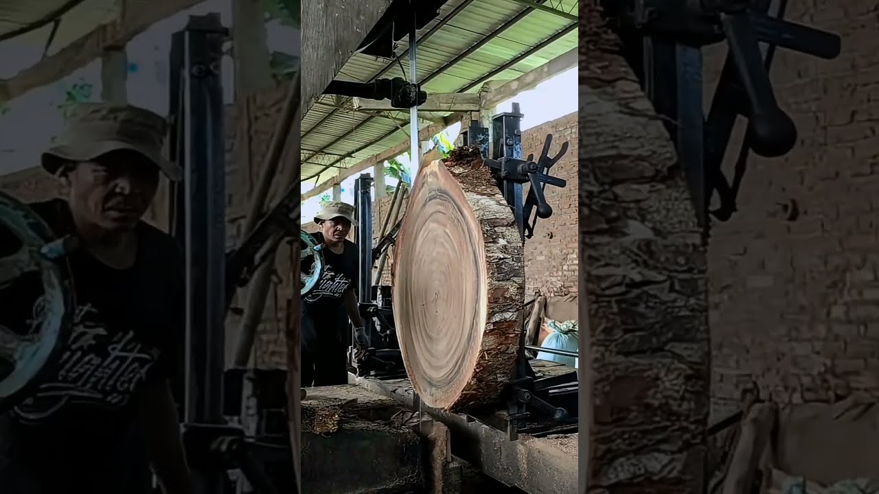 Cutting a 10-Ton Log by Hand | Old-School Sawmill Power in Action!