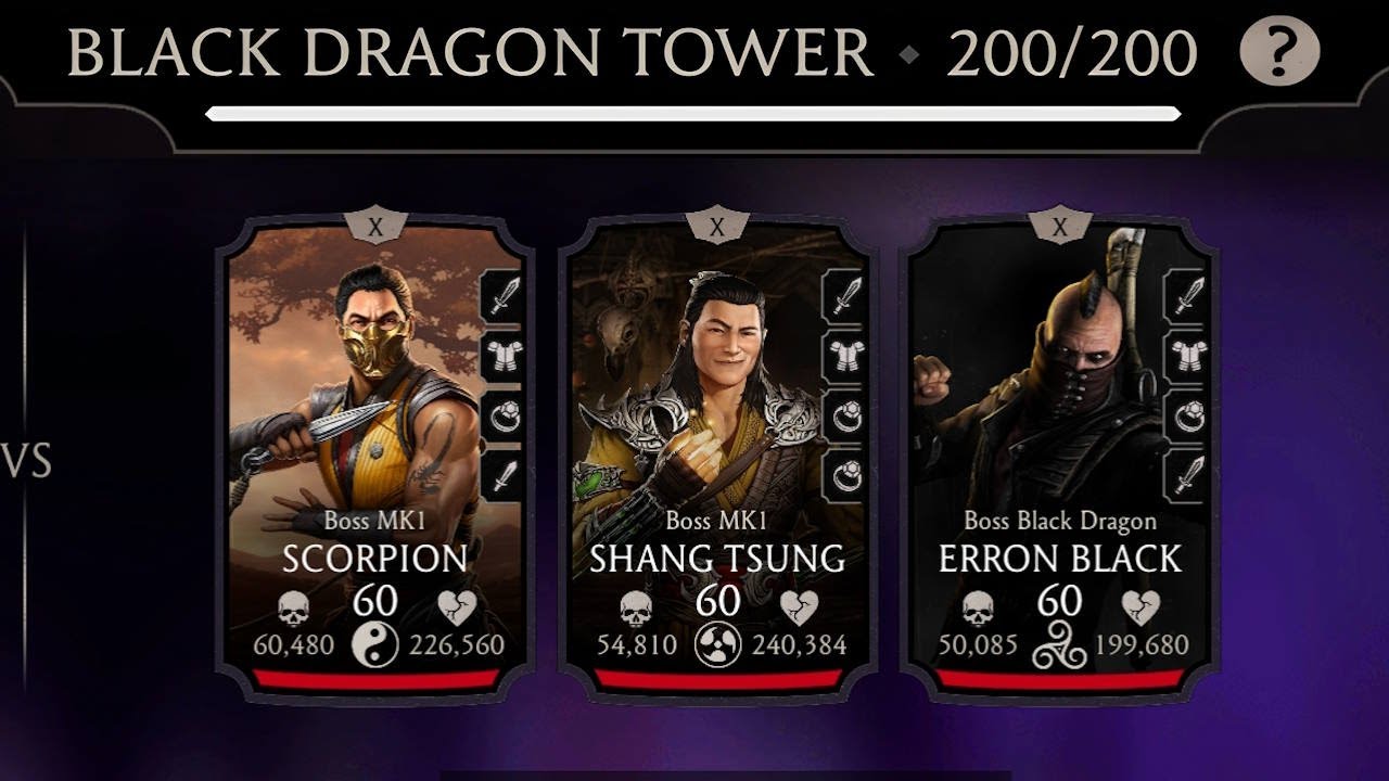 How to Beat Battle 200 Black Dragon Fatal Tower | Easy Strategy and Guides | MK Mobile