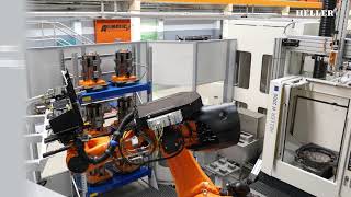 HELLER H 2000 with KUKA robot cell | Part and pallet handling