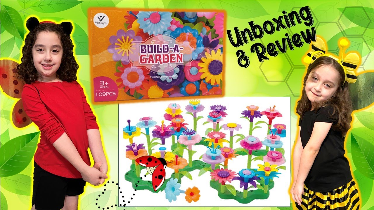109 pc. Build a Garden Playset by Vinciph Unboxing Review
